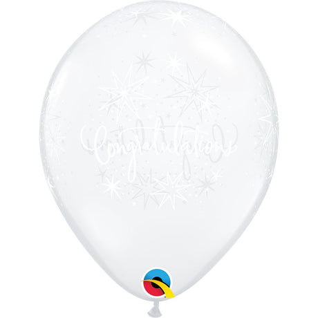 Latex Balloons Congratulations Elegant Diamond Clear