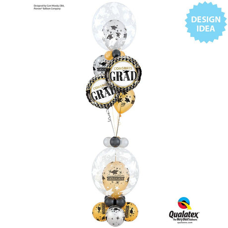 Graduation Latex Balloons Silver & Gold