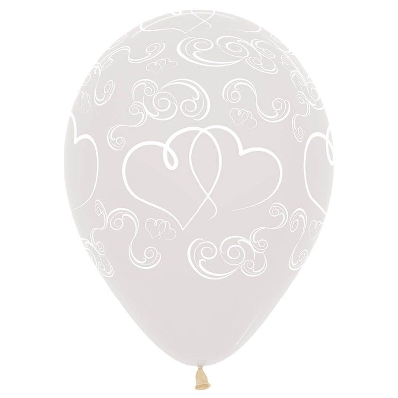 Latex Balloons Crossed Hearts 11 Inch