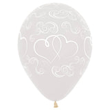 Latex Balloons Crossed Hearts 11 Inch