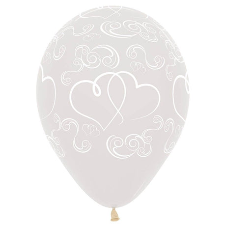 Latex Balloons Crossed Hearts 11 Inch