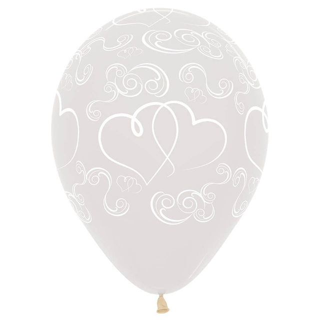 Latex Balloons Crossed Hearts 11 Inch