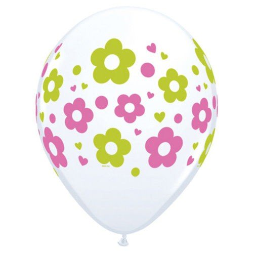 Printed Latex Balloons Daisies Dots & Hearts