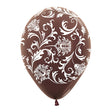 Latex Balloons Damask Metallic Chocolate
