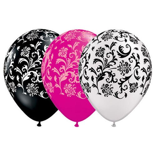Latex Balloons Damask Print 11 Inch