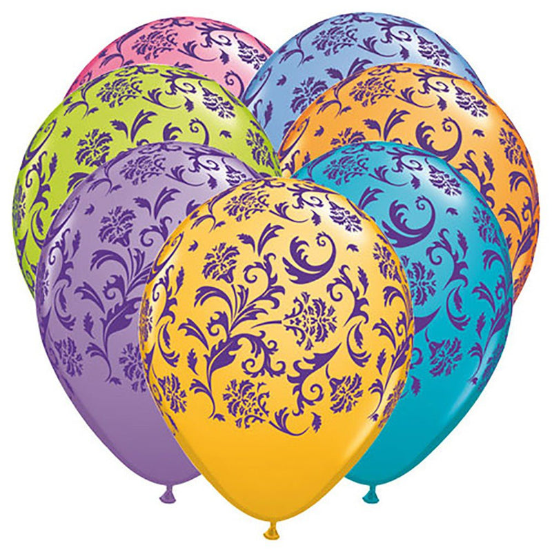 Latex Balloons Damask Print Assortment