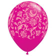 Latex Balloons Damask Print Wild Berry