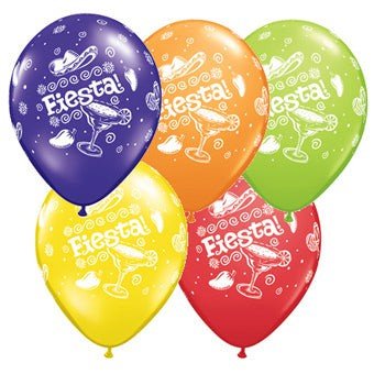Fiesta Printed Latex Balloons 11 Inch 6 Pack