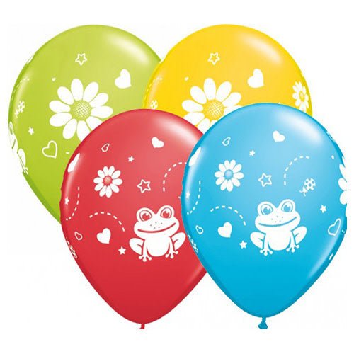 Latex Balloons Frogs & Daisies 11 Inch