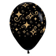 Latex Balloons Golden Diamonds Deluxe Black