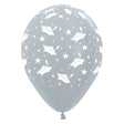 Graduation Metallic Silver Latex Balloons