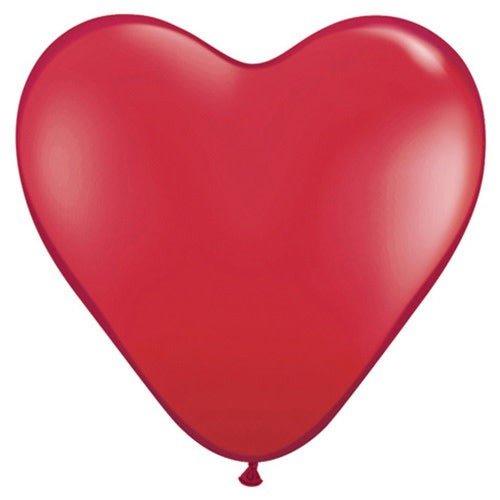 Heart Latex Balloons Ruby Red