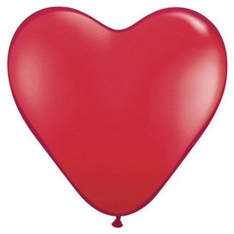 Heart Latex Balloons Ruby Red