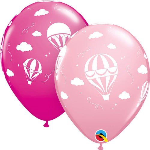 Latex Balloons Hot Air Balloons Pink & Wild Berry