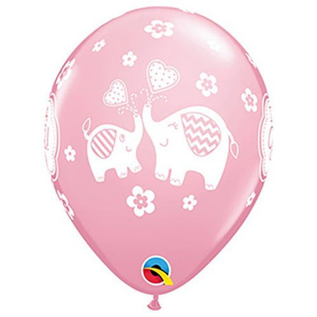 Latex Balloons Girls It's A Girl Elephants Pink