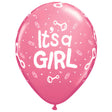 Girls 11 Inch It's A Girl Rattle Latex Balloons