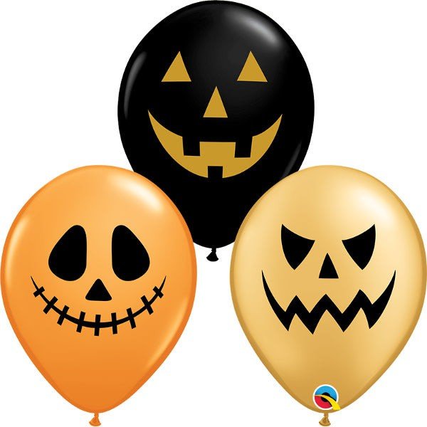 Halloween Latex Balloons Jack Faces Assorted