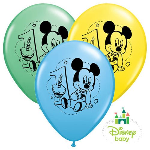 Mickey 1st Birthday Latex Balloons