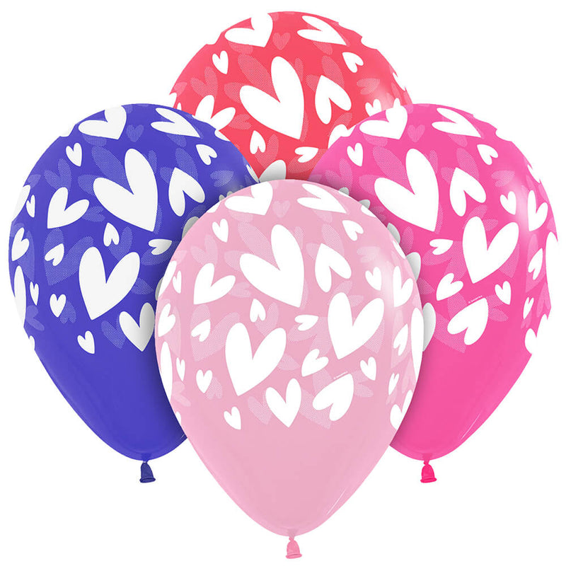 Latex Balloons Girls Modern Hearts 11 Inch