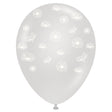 Latex Balloons 11 Inch Petals Crystal Clear White Ink