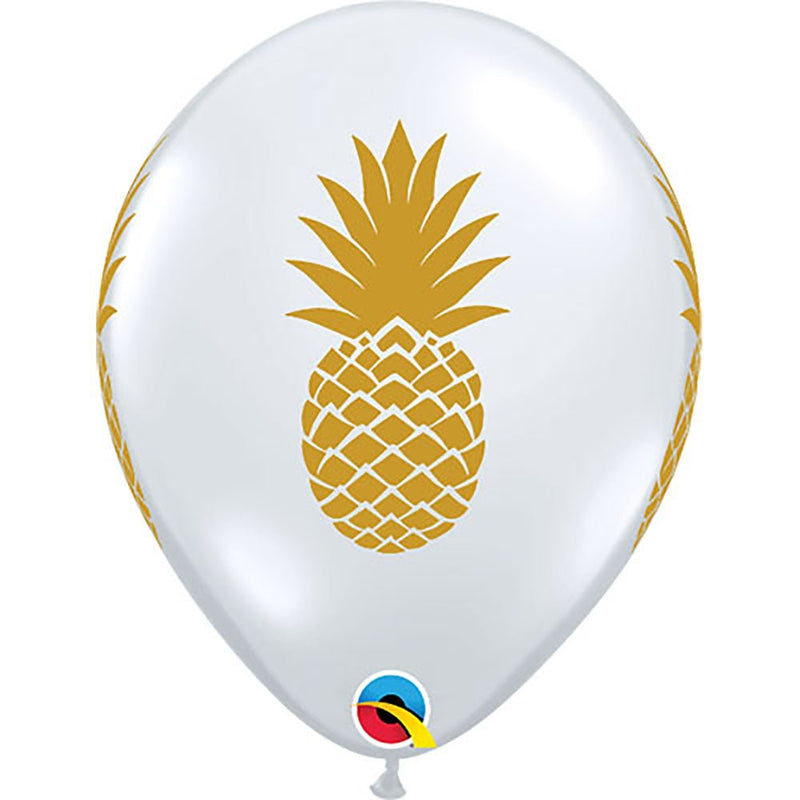 Pineapple Printed Latex Balloons 11 Inch Clear