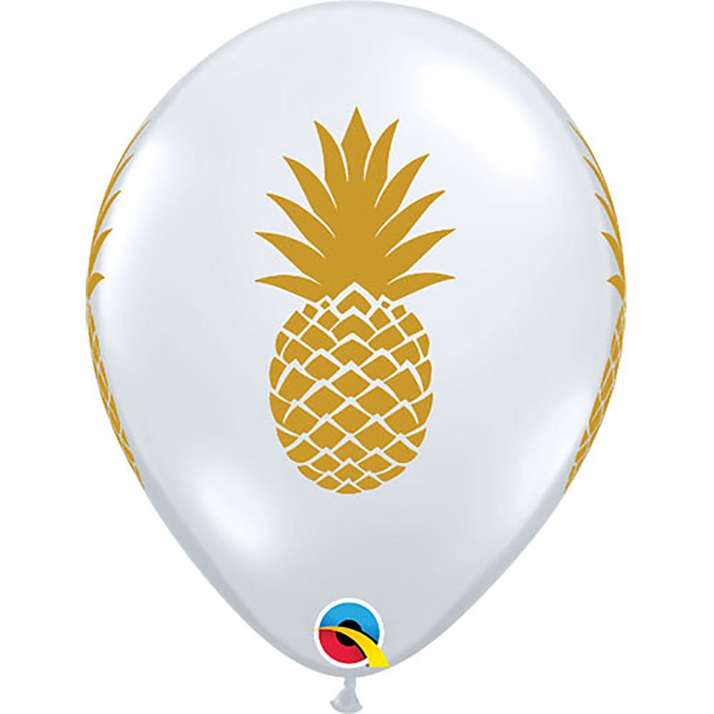 Pineapple Printed Latex Balloons 11 Inch Clear