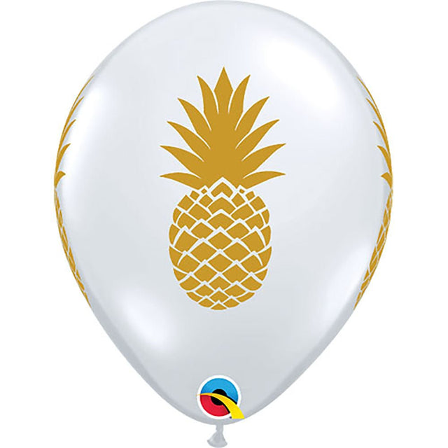 Pineapple Printed Latex Balloons 11 Inch Clear