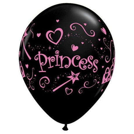 Princess Onyx Black Latex Balloons
