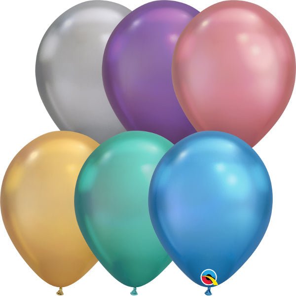 Chrome Latex Balloons 11 Inch Assorted