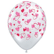 Latex Balloons Red & Pink Hearts Diamond Clear