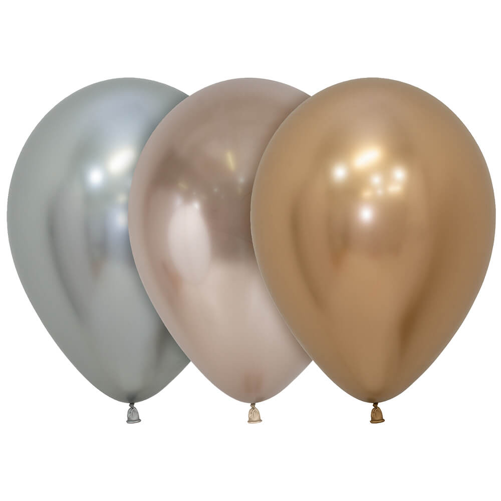Latex Balloons Reflex Golden Luxury Assortment