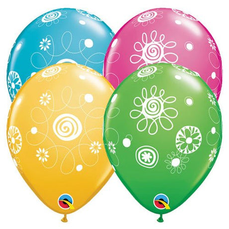 Latex Balloons Scribble Circles & Flowers