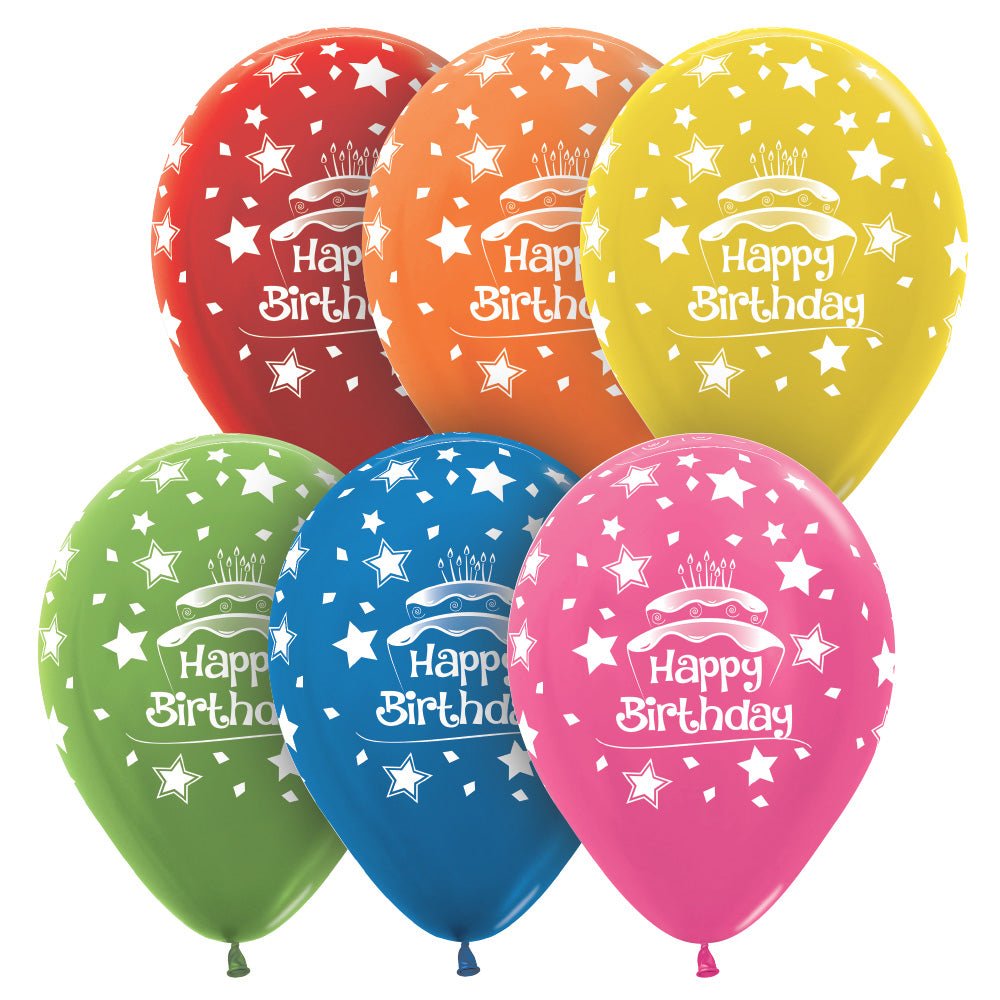 Latex Balloons Birthday Cake Metallics