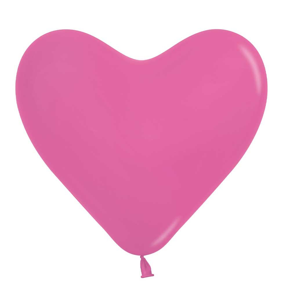Heart Latex Balloons Deluxe Fuchsia