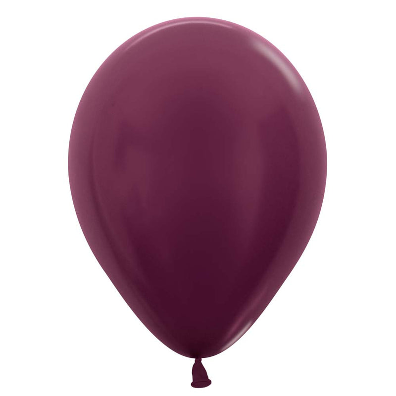 11 Inch Metallic Burgundy Latex Balloons
