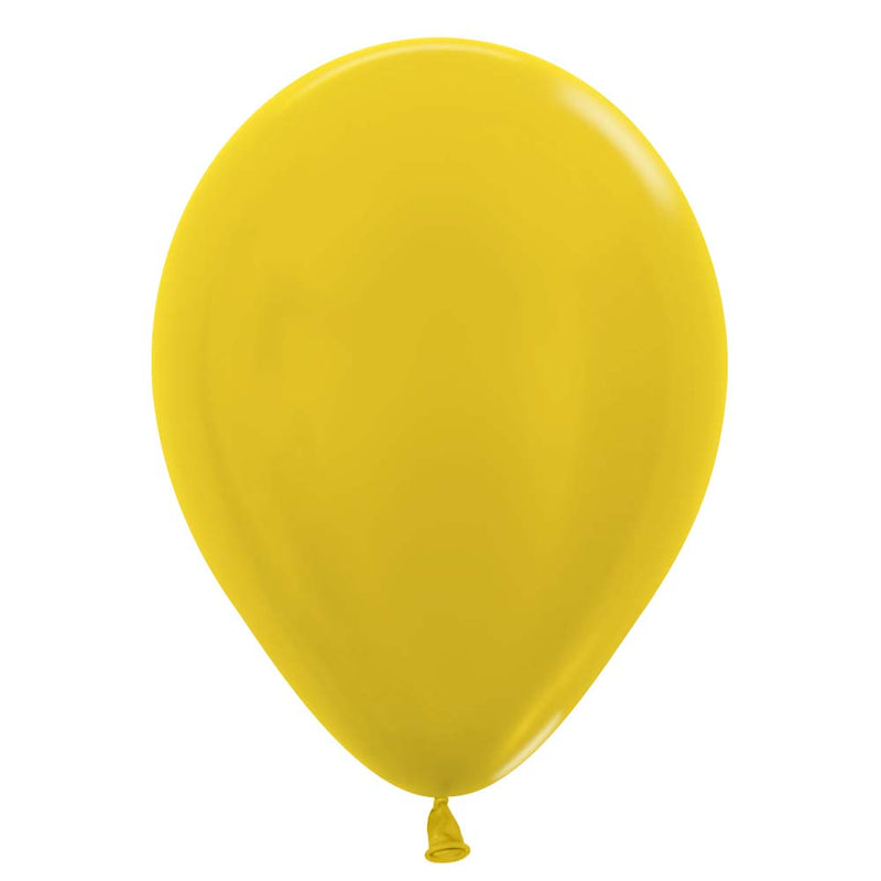 Latex Balloons Metallic Yellow 11 Inch