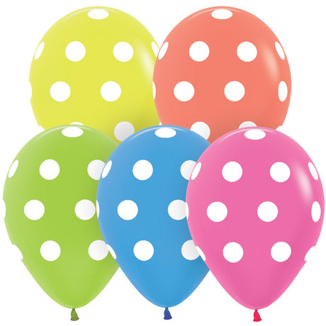 Latex Balloons Polka Dots Neon