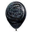 Latex Balloons Silver Graffiti Deluxe Black