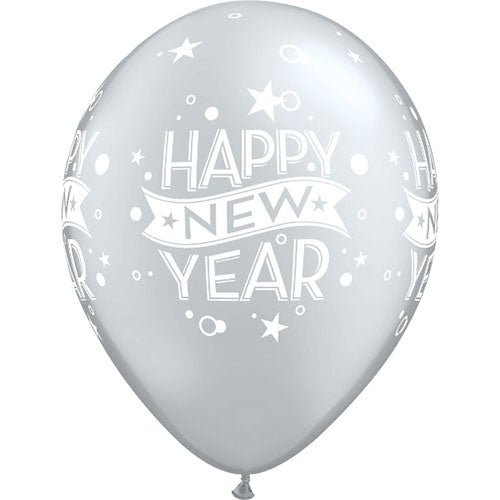 Latex Balloons Silver New Year Confetti Dots