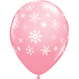 Pink Snowflakes-A-Round Latex Balloons 11 Inch 6 Pack