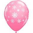 Snowflakes-A-Round Rose Latex Balloons 11 Inch 6 Pack