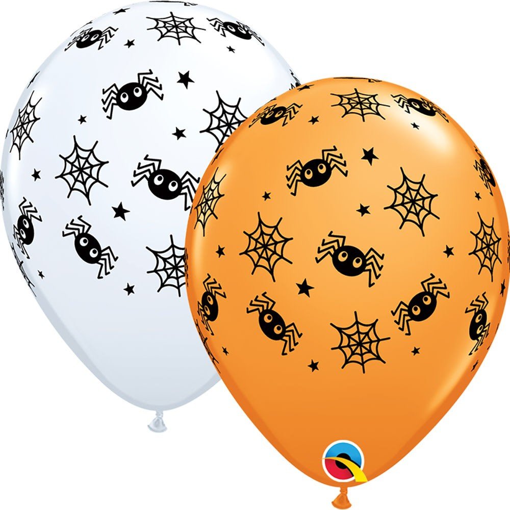 Halloween Latex Balloons 11 Inch Spiders Webs & Stars
