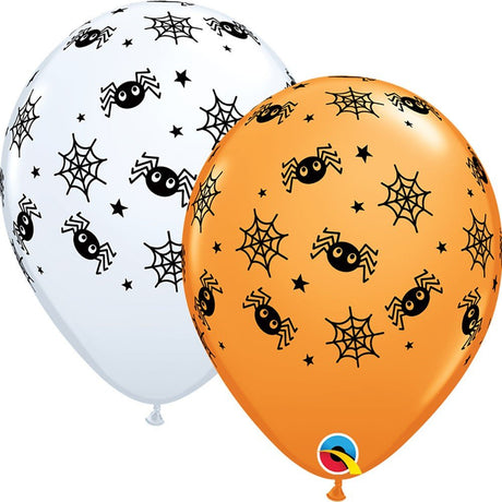 Halloween Latex Balloons 11 Inch Spiders Webs & Stars
