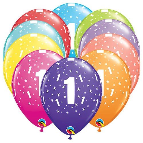 Latex Balloons 11 Inch Stars #1-A-Round 6 Pack
