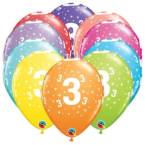 Latex Balloons Stars #3-A-Round 6 Pack
