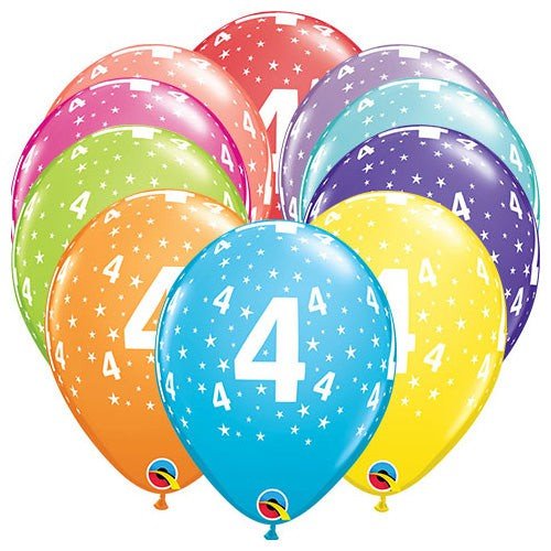 Latex Balloons Stars #4-A-Round 11 Inch 6 Pack