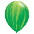 Latex Balloons 11 Inch Superagate Green Rainbow