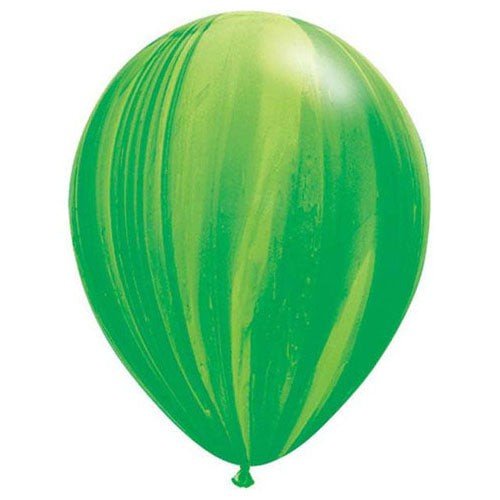 Latex Balloons 11 Inch Superagate Green Rainbow