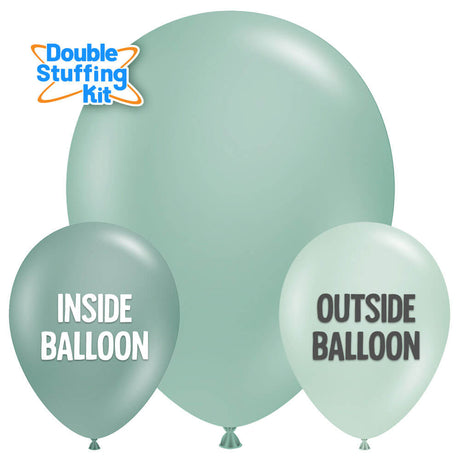 Latex Balloons 11 Inch TUFTEX Pastel Mint Double-Stuffing Kit