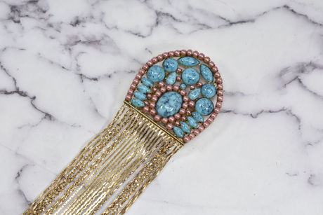 Slider Buckle Turquoise Blue Pink Dangling